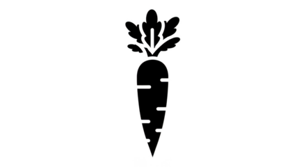 Minimalist White Carrot Outline On Black Background