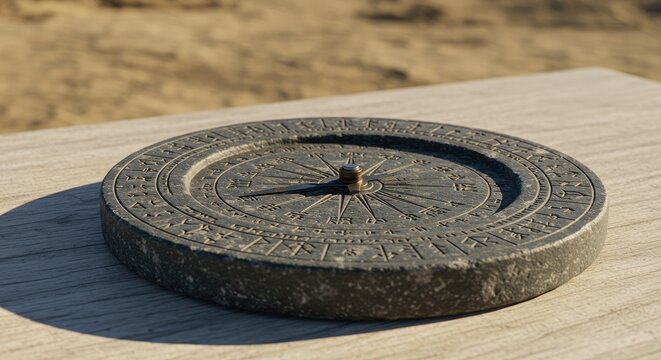 Ancient Chinese Compass on Wooden Surface