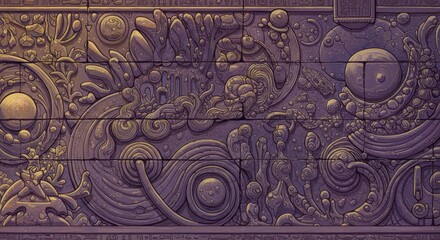 Ancient Alien Hieroglyphic Stone Carving Art