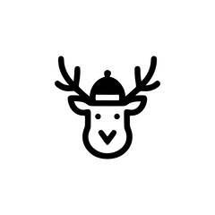 Charming Reindeer Head Icon Vector Illustration