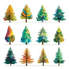 Obraz premium Festive christmas tree silhouette illustration isolated on a clean white background for holiday designs isolated on white background