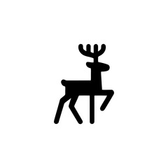 Minimalist Deer Silhouette with Simplified Antlers Icon