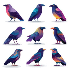 Obraz premium Silhouette of a crow in flight a stark black shape against a clean white background isolated for design isolated on white background