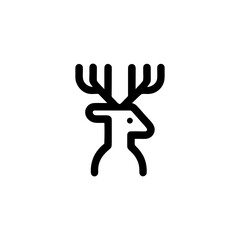 Minimalist Deer Head Icon Design in Vector Art