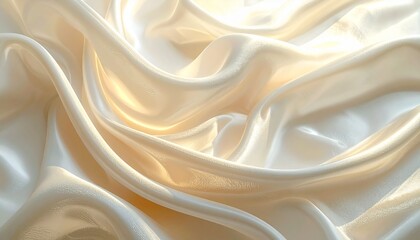Fototapeta premium Ivory Silk Draped with Smooth Ripple Patterns