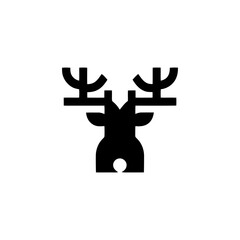 Minimalist Deer Head Crest Symbol for a Modern