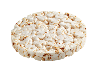 Round, crisp rice cake