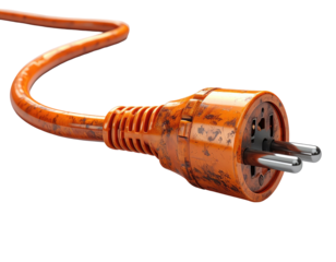 Orange electrical plug and cord