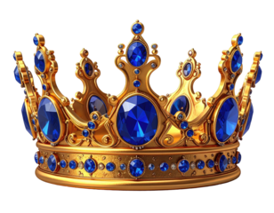 Golden crown with blue jewels