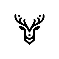 Minimalist Deer Head Emblem A Contemporary Vector Illustration