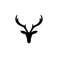 Elegant Deer Antler Silhouette Design for Graphic Projects
