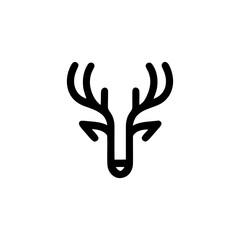 Minimalist Deer Head Logo Design in Vector Format