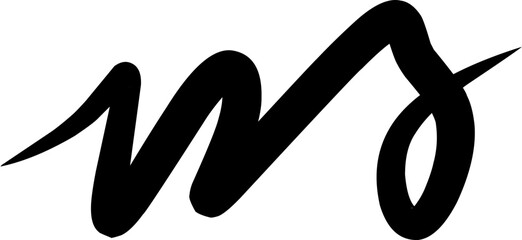 Abstract black arrow in bold brushstroke style with flowing curves on white background, symbolizing growth, progress, creativity, direction, and modern design.
