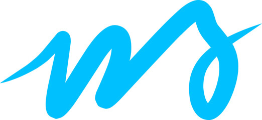 Abstract blue arrow in bold brushstroke style with flowing curves on white background, symbolizing growth, progress, creativity, direction, and modern design.
