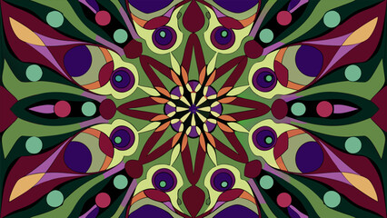 Ornate Art Nouveau Mandala Kaleidoscope Pattern