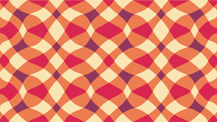 Retro Abstract Overlapping Wavy Grid Pattern