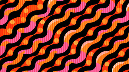 	Groovy Retro Psychedelic Wavy Lines Pattern