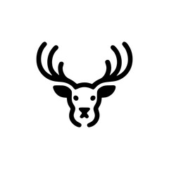 Minimalist Deer Head Vector Icon for Graphic Design