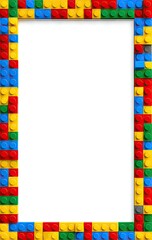 Naklejka premium Colorful Lego-Brick Border