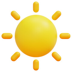 3D Rounded Ray Sun Icon