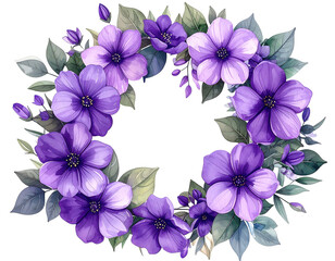 Purple floral wreath