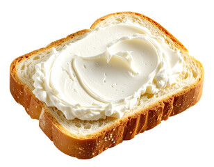 Close-up of a slice of bread with creamy spread