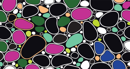 stone pattern illustration design with cute color patterns