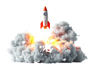 Rocket Launch Exploding in Smoke