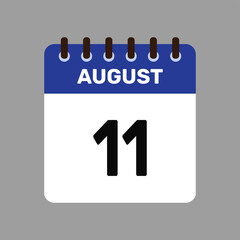 calendar august 11 icon vector reminder for important deadlines and special events this autumn season