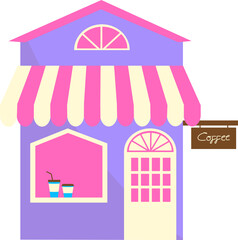 Cafe Building Illustration