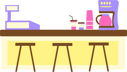 Cafe Building Illustration