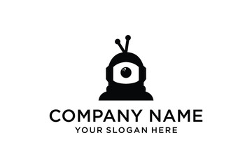 design black robot icon logo vector