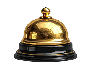 Golden bell on a black stand