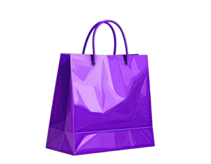 Purple shopping bag, 3D model