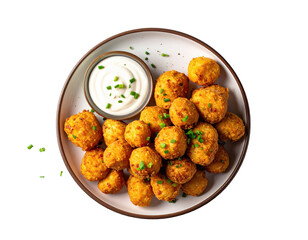 Crispy bite-sized snacks with creamy sauce