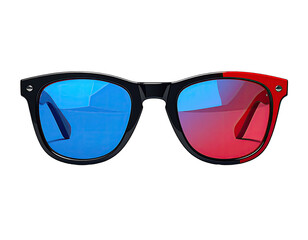 3D Glasses, Black Frames, Red & Blue Lenses