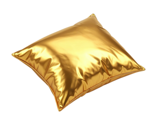 Golden pillow, 3D render