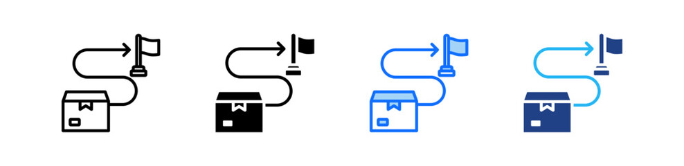 Roadmap Icon Set Multiple Style Collection