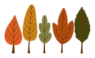 Cute Autumn Trees Illustration