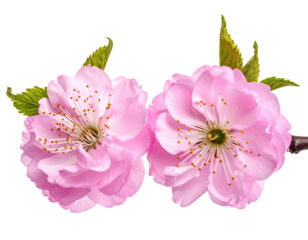 Close-up of two delicate pink blossoms