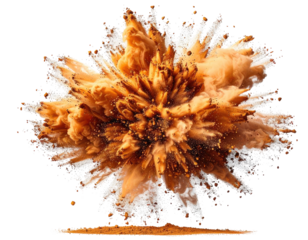 Abstract explosion of orange liquid