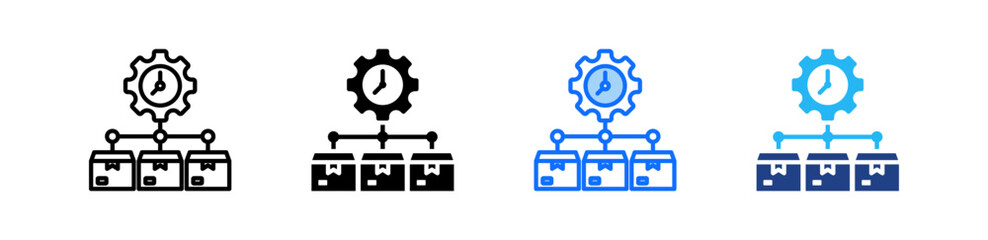 Development Timeline Icon Set Multiple Style Collection