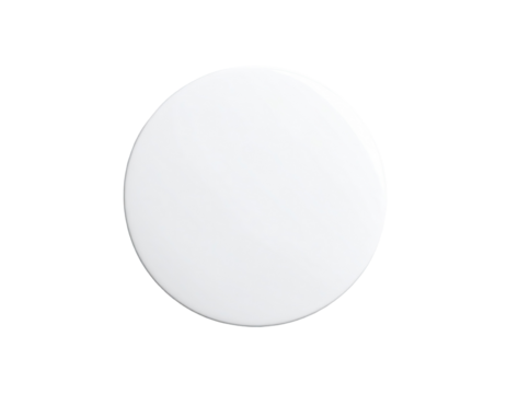 Blank, white, circular object