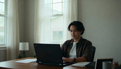 businessman working on his laptop