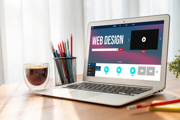 Fototapeta premium Website design software provide modish template for online retail business and e-commerce