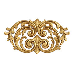 Scrollwork Design, Golden Ornamental Vintage Frame Element for Luxury Design and Decoration.