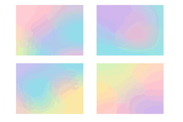 Set of pastel grainy gradient backgrounds. Abstract Y2K grain texture. Vintage noise backdrop. Soft blur gradation for web design. Ethereal aura light vector collection.