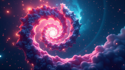 Dynamic Galactic Swirl with Luminous Ribbons