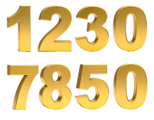 Gold numbers on a black background