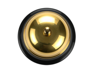 Golden service bell, top view